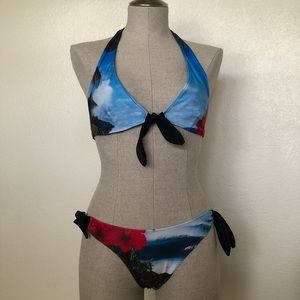 Aaron Chang Photo Print Bikini Sz XS